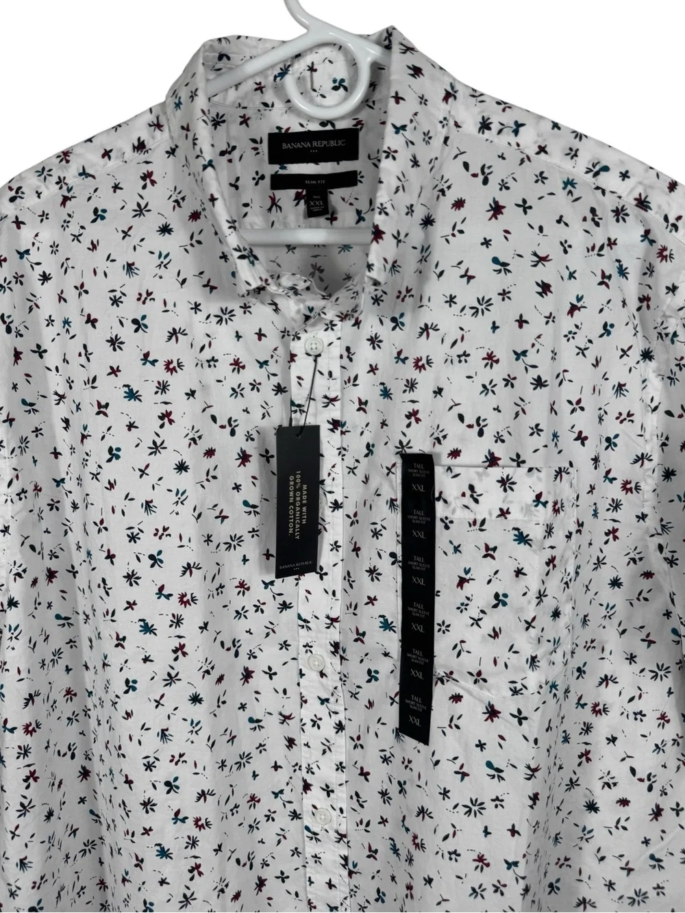 NWT Banana Republic Slim Made with Organically Grown Cotton Shirt, Size XXL TALL
